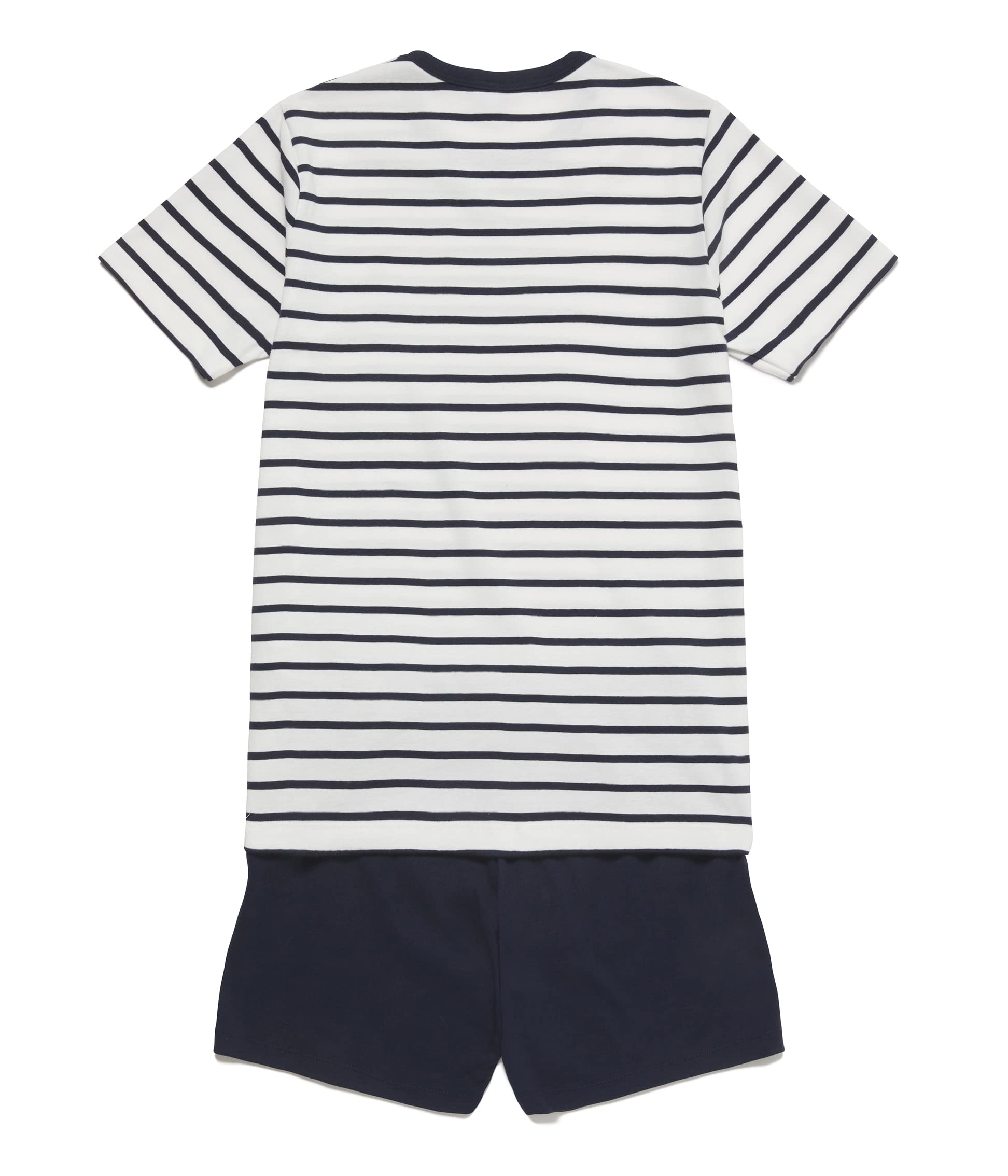 Petit Bateau Piżama chłopięca, Biały Marshmallow/Niebieski Smoking, 18 ans