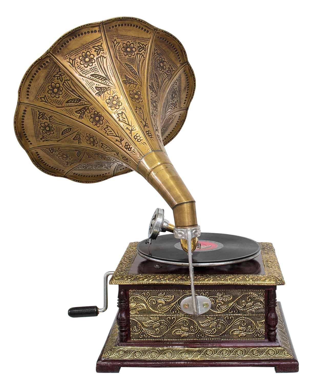 Nostalgie Grammophon Dekoration mit Trichter Grammofon im Antik-Stil (l2)