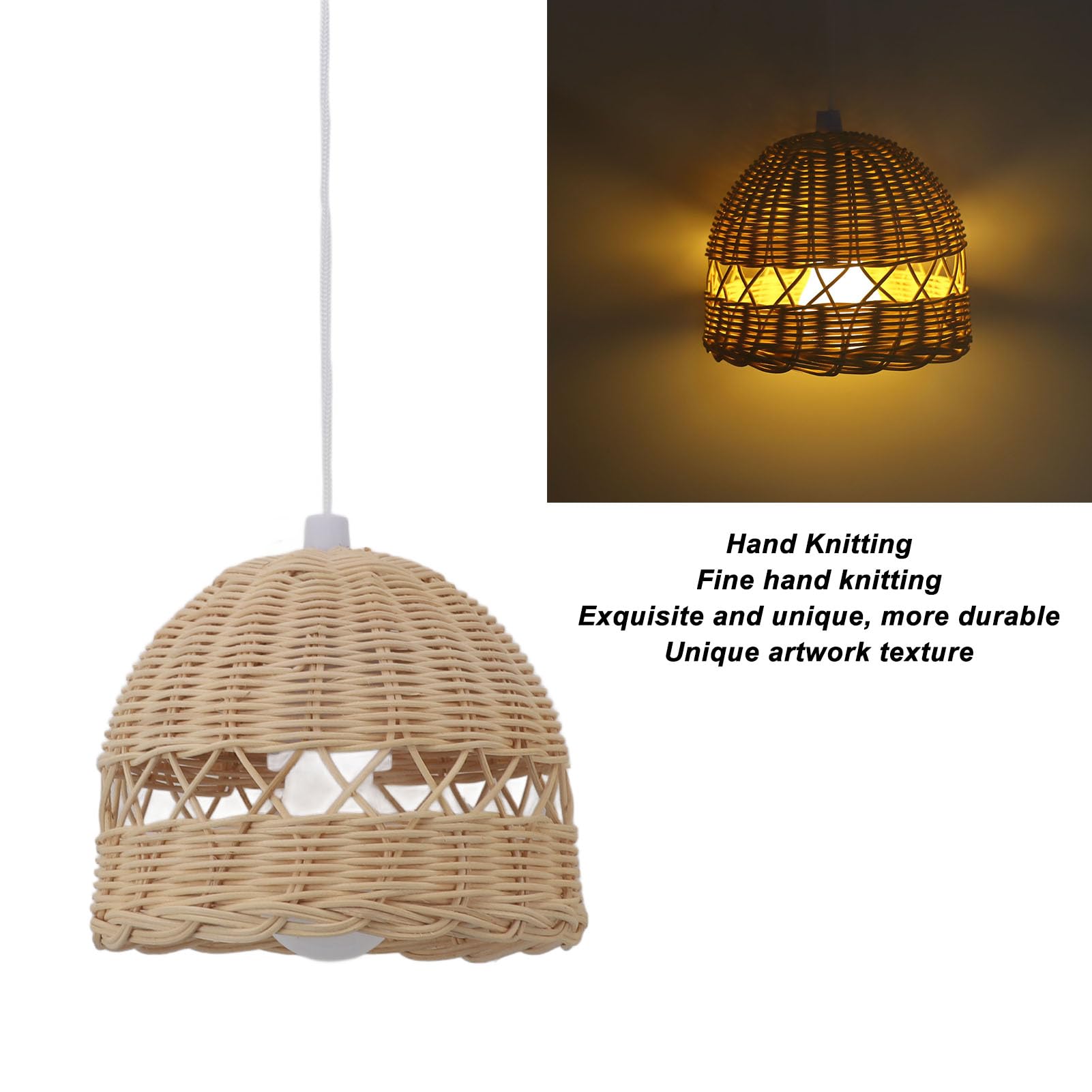 Amazon.co.jp: 籐ランプシェード 電球付き 籐ライトシェード