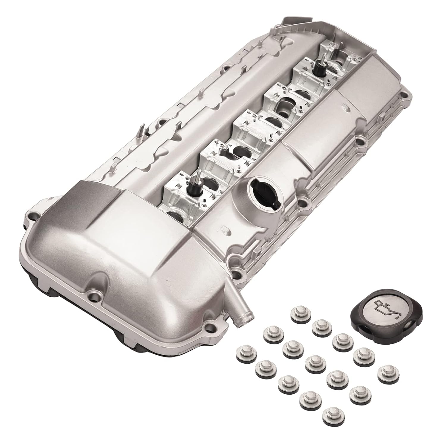 Aluminum Valve Cover Replacement for BMW 323i 323Ci 325i 325Ci 328i 328Ci 330i 330Ci 330Xi 525i 528i 530i X5 Z3 M52 M54 2.5L 2.8L 3.0L (with Gasket & Bolts) 11121432928