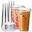 24 oz Clear Plastic Cup s with Strawless-Sip-Lids, 25 Sets Disposable Cups Plastic Iced Coffee Cup s, To Go Cups with Sip Through Lids for Smoothie, Milkshake, Cold Drinks for Party, Wedding, Event
