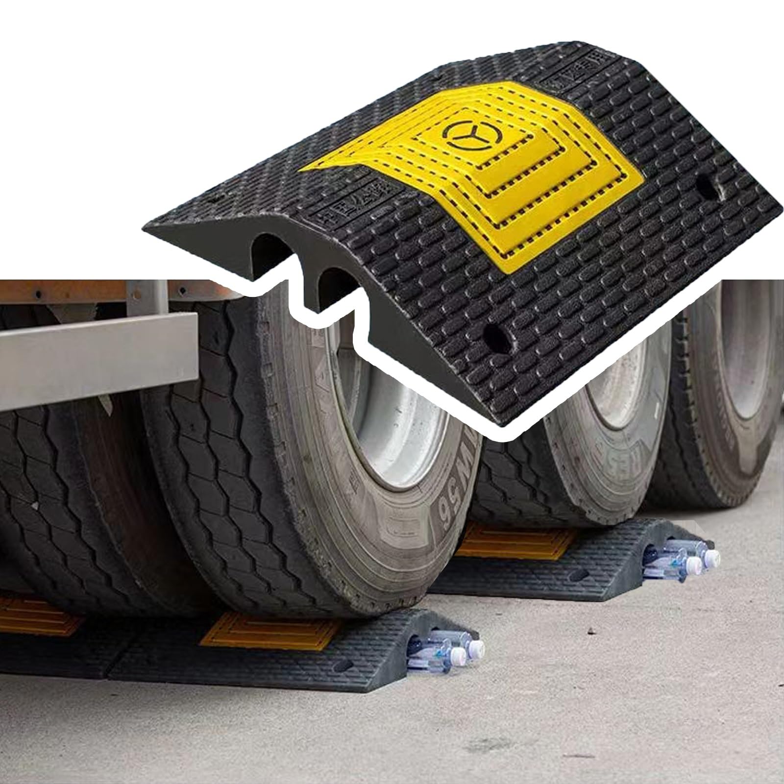 Vía Canaleta Pasacables de Suelo De 2 Canales, Bandas de Protección Especiales para Zonas Mineras, Cubre Cables Suelo para Entradas de Escuelas(51 * 35 * 7cm/20 * 14 * 2.8in)