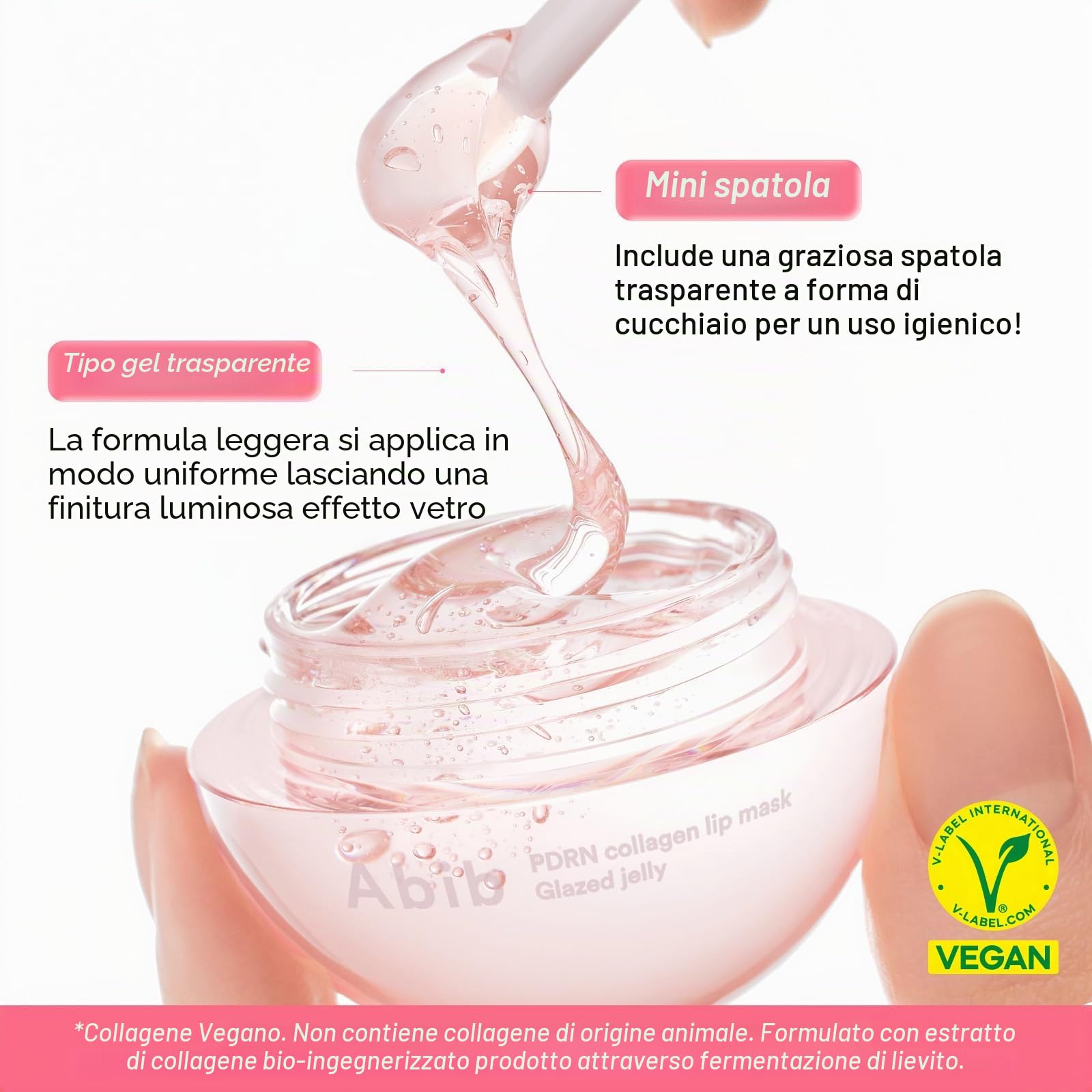 Abib Al Collagene Pdrn Glazed Jelly, Balsamo Per Labbra, Maschera Per Dormire Durante La Notte, Trattamento Idratante Per Labbra Screpolate E Secche, 0,38 Fl Oz