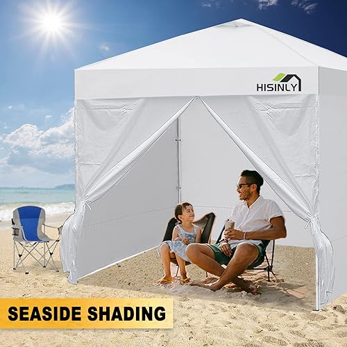 Miniatura 7 de Hisinly Paredes laterales de tienda de campaña instantáneas para toldo desplegable de 10 x 10 pies, impermeable 300D, 4 paredes laterales con