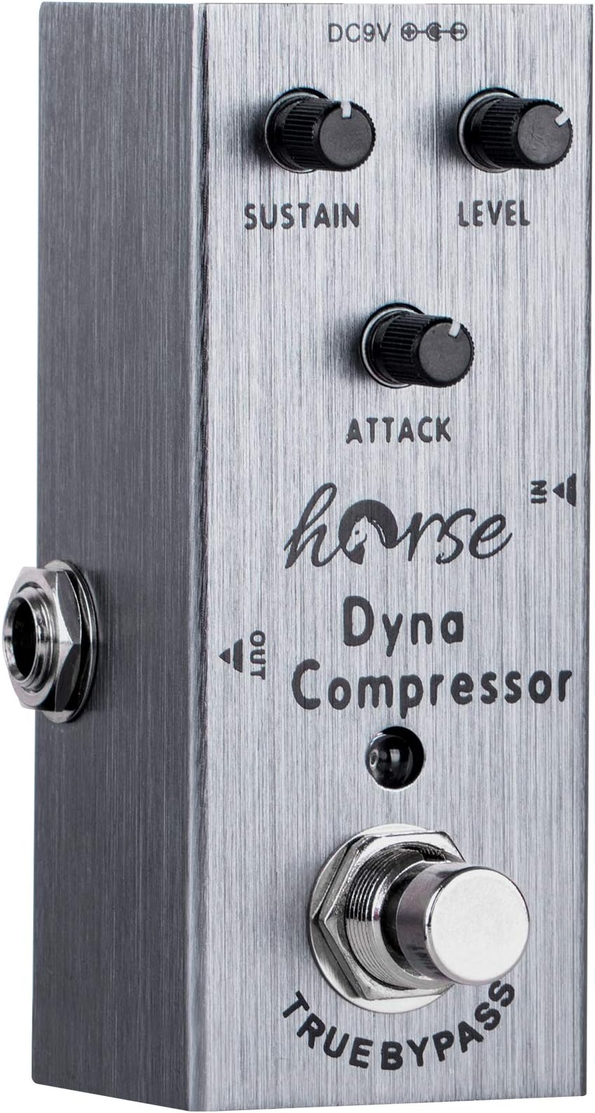 Compressor Pedal, Horse Electric Guitar Effects Pedals Mini Single Type DC 9V True Bypass (Dark Grey)