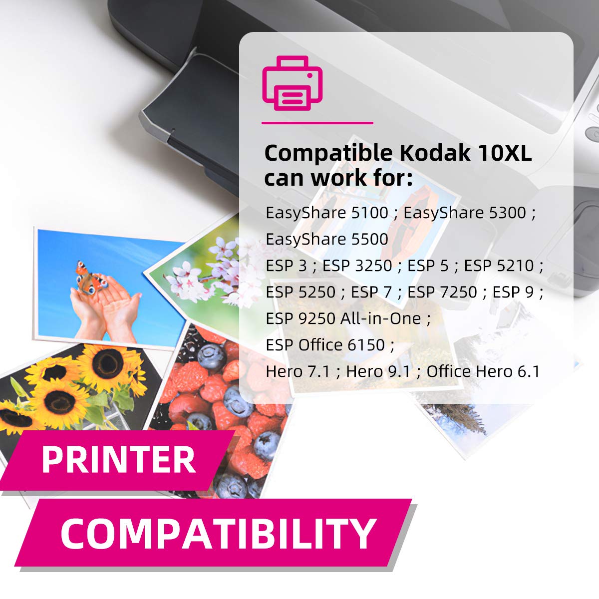 High-Yield Ink Cartridge Set For Kodak 10XL Printers - Compatible/Generic Brand