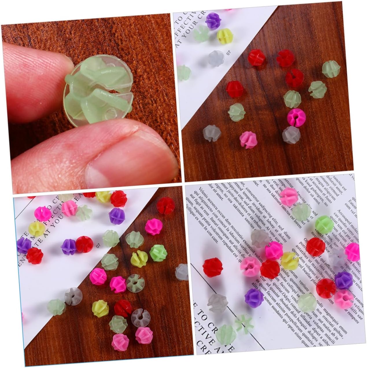 Mikinona 180pcs Colorful Plastic Bike Spoke Beads Wheel Decors Round Luminous Decorations for Bicycle Tire Spokes Easy Accessories