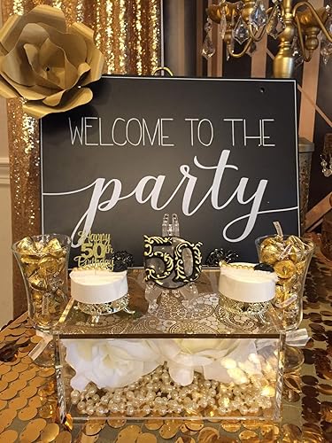 Miniatura 3 de Decoración para tarta de feliz cumpleaños 50  Suministros de decoración de pastel de 50 cumpleaños con purpurina dorada  50 aniversarioSaludos a 50