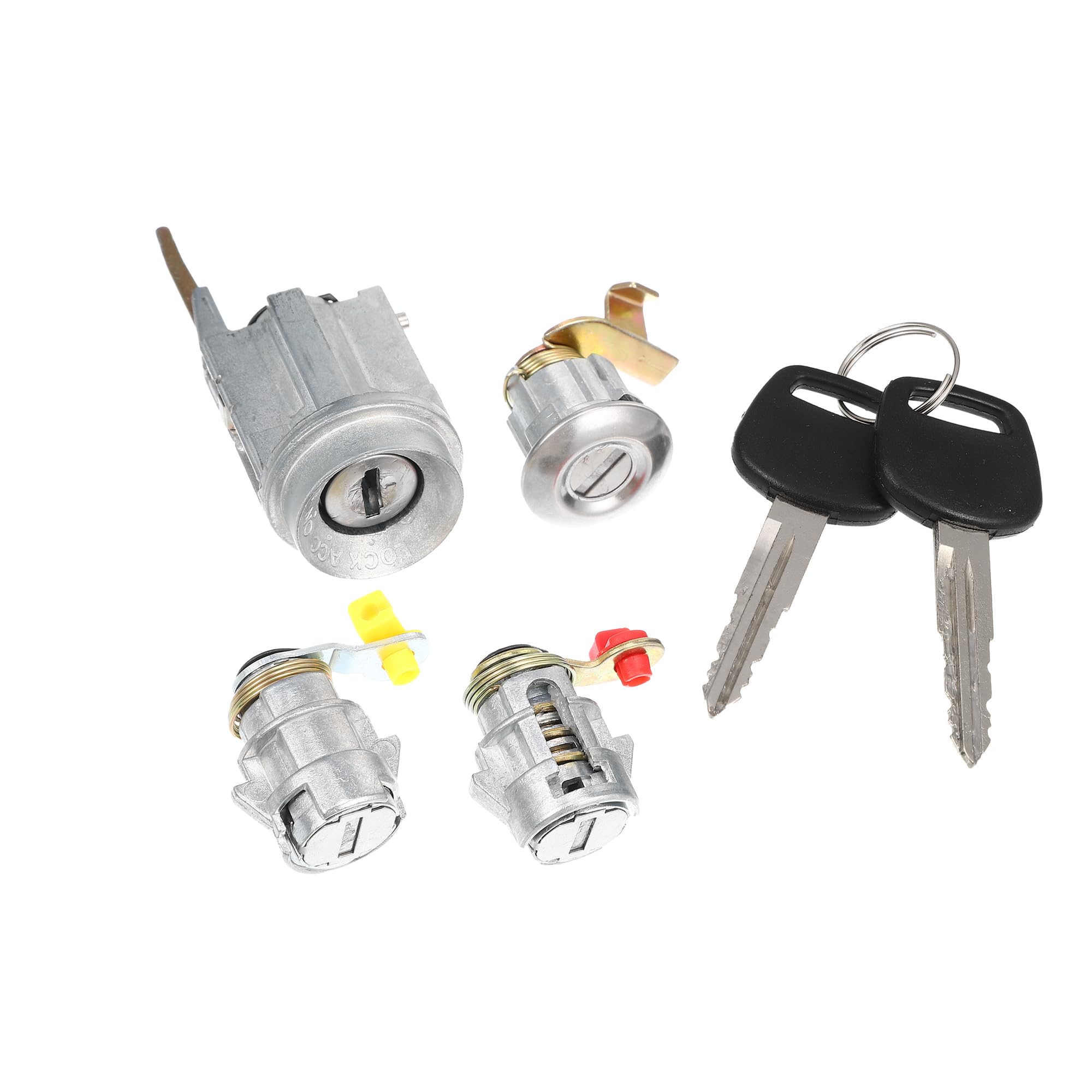 Photo 1 of **No Key** Hihaha No.69058-60041 / Door Lock Cylinder with Key for Toyota 4Runner 1990-1995 / Front Ignition Switch/Durable Metal / 1Set Silver Tone