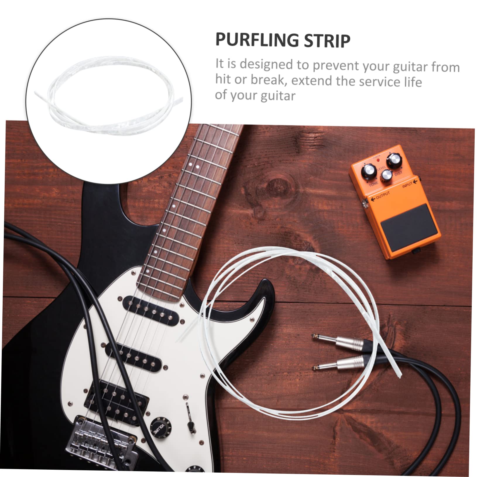 VICASKY Abs Material Guitar Edge Binding Purfling Strips Protection Decor for Acoustic Ukulele