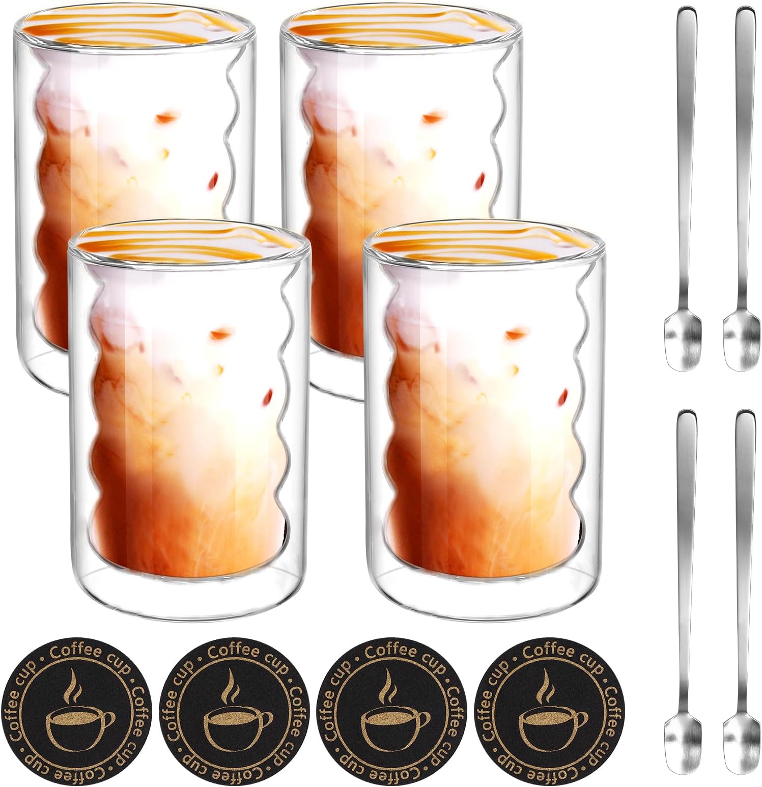 Set de 2 tasses cappuccino en verre 325ml - Les Importations Édika Inc