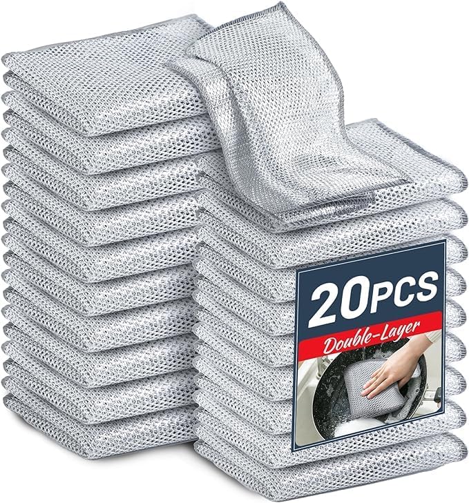 Multipurpose Wire Dishwashing Rags for Wet and Easy Rinsing, Reusable, Wire Cleaning Cloth for Kitchen, Sinks Dry Stainless Scrubber Non-Scratch for Washing Dishes Sinks Counters (20)-image-37