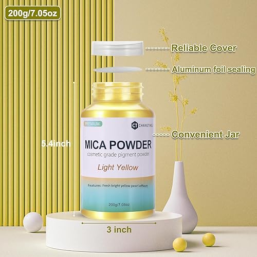 Vista 30 de CHANGTIKEJI Polvo de mica, 24 colores – 0.35 oz/botella de pigmento natural en polvo para resina epoxi, fabricación de jabón, fabricación de velas