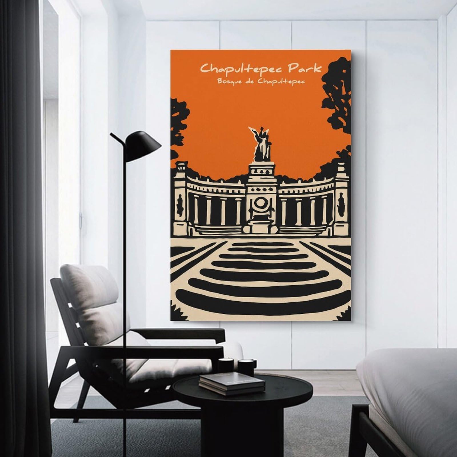 Junmoney Canvas Wall Decor Chapultepec Park Monument, 24x36inch(60x90cm), for Gallery Wall Layouts in Home Or Office, Home Wall Art for Statement Displays