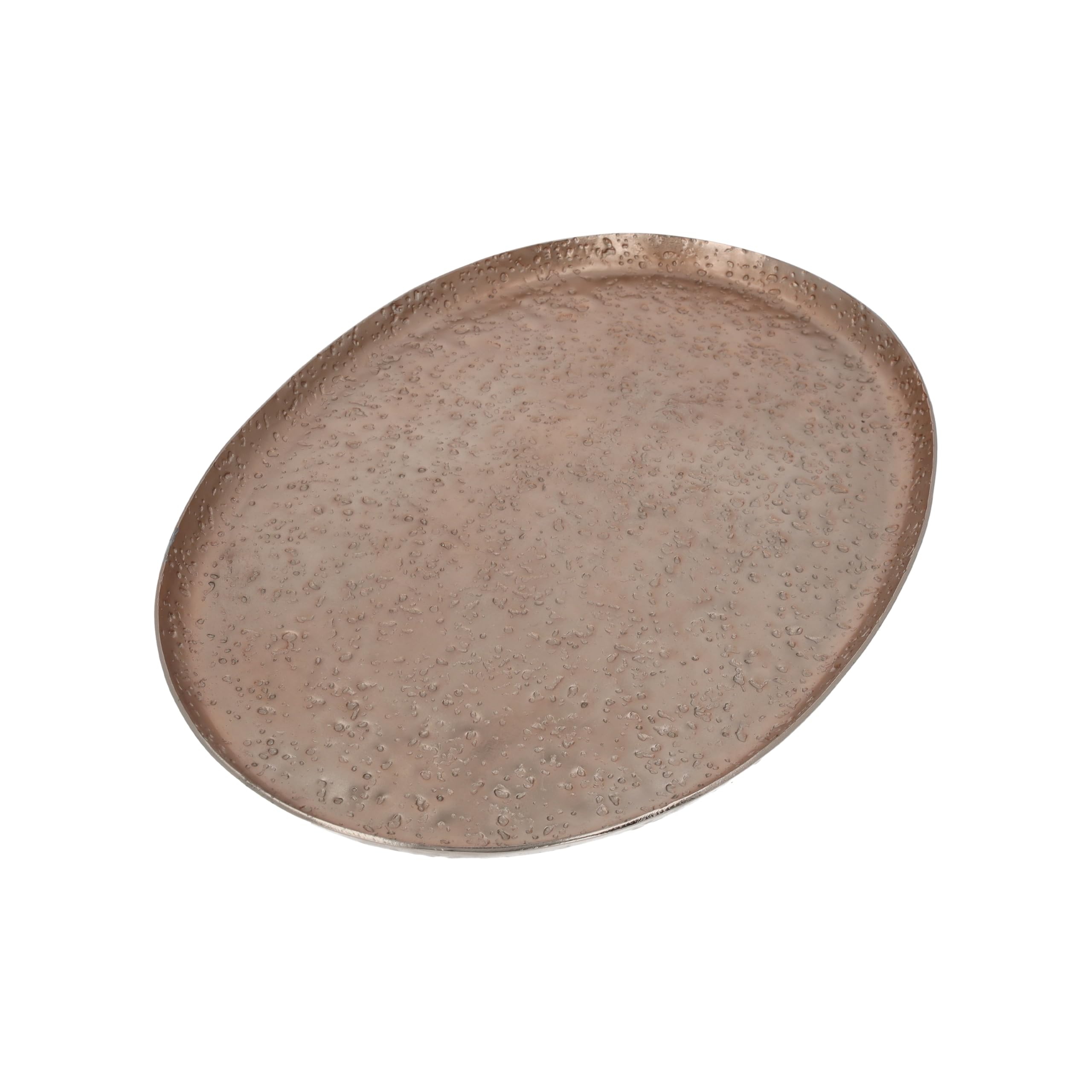 Keyhomestore | Vassoio Ovale in Metallo Rame Bugnato, Centrotavola Elegante