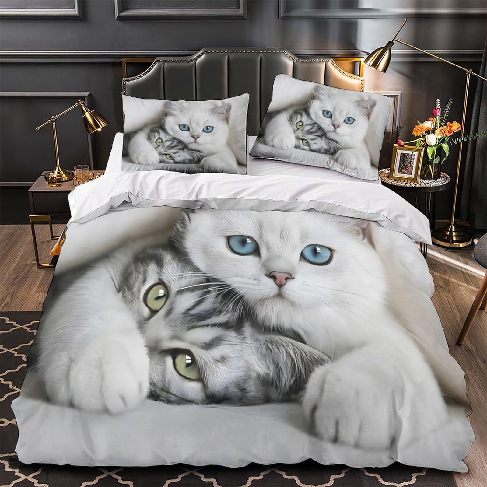 Parure de lit chat 3D pour transformer votre chambre single en un cocon de douceur cosy