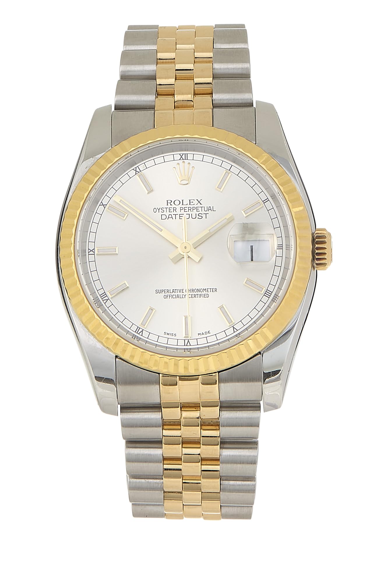 Rolex Pre-loved Silver Dial Two-Tone Datejust 116233 36mm, Silver