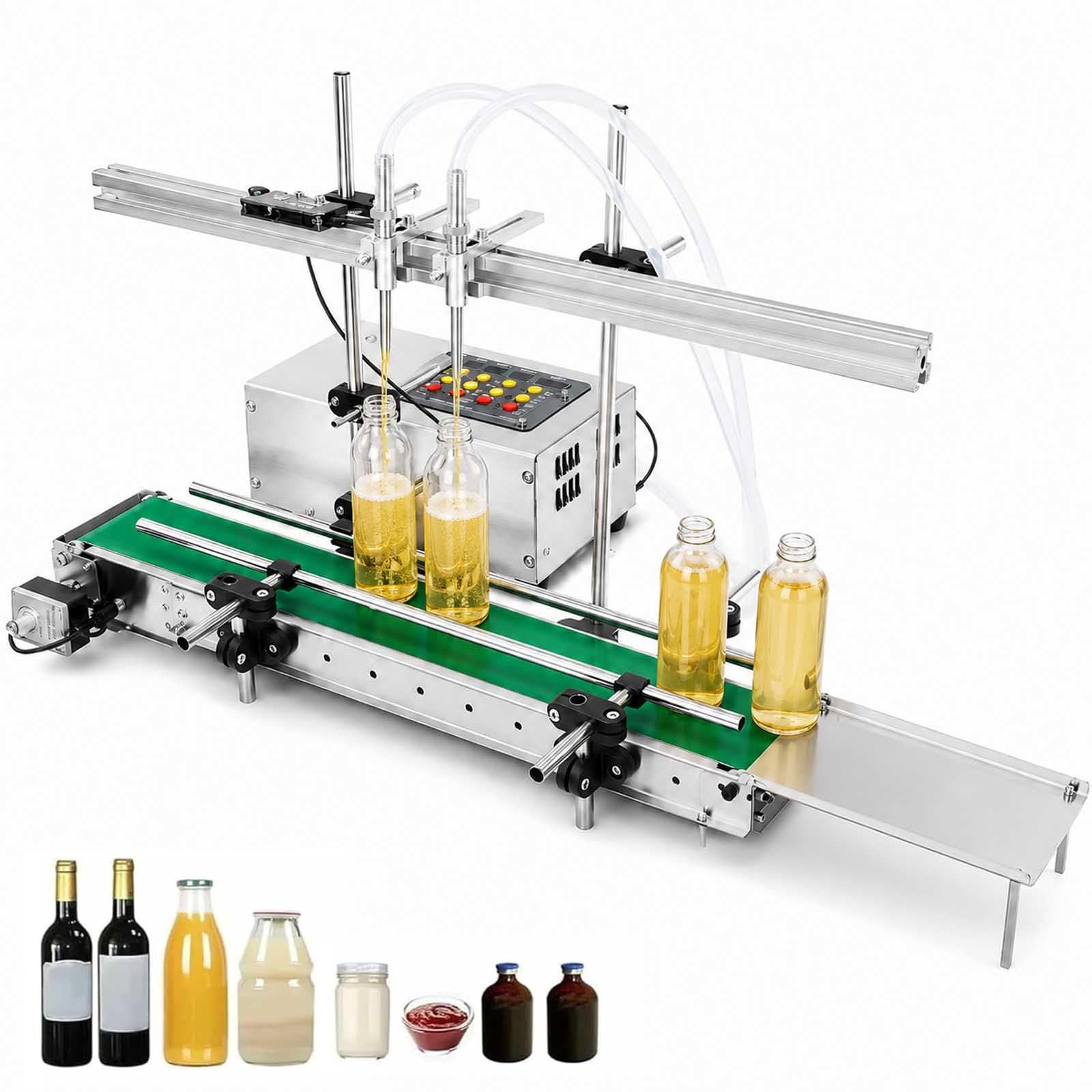 Automatyczna maszyna do napełniania płynów, podwójne dysze, wypełniacz 5-500 ml z wodoodpornym przenośnikiem, inteligentnym czujnikiem i cyfrowym sterowaniem napojami, olejami, perfumami, tuszem