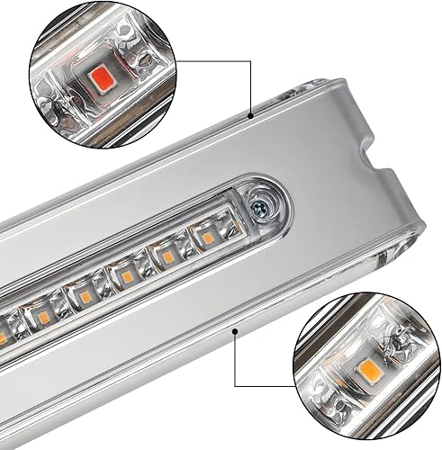 Miniatura 4 de Partsam Barra de luz trasera de doble cara de 12 pulgadas, barra de luz trasera de doble cara, bisel cromado, luces indicadoras de marcador lateral,