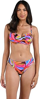 La Blanca Women's Over The Shoulder Wrap Bikini Swimsuit Top