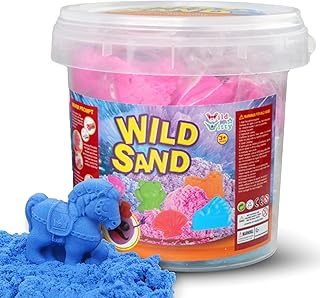 WILD & WITTY Colored Sensory Sand – Soft, Moldable & Mess-Free Play Sand, 2 lbs | Non-Toxic & Never Dries Out