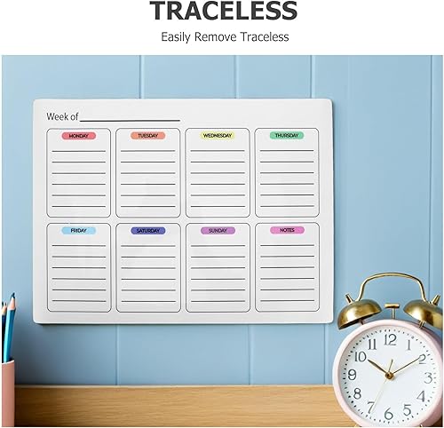 Miniatura 6 de BETOOKY White Board Weekly Planner Adhesive Sticker - Weekly Calendar for Refrigerator - Dry Erase Fridge Calendar - Organizes Week Schedules Chores