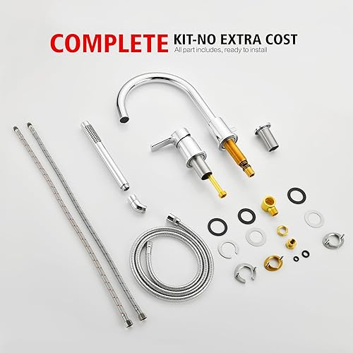 Miniatura 27 de SUMERAIN Grifo de bañera romano negro mate 3 agujeros de montaje en cubierta grifo de bañera con rociador de ducha de mano Mate