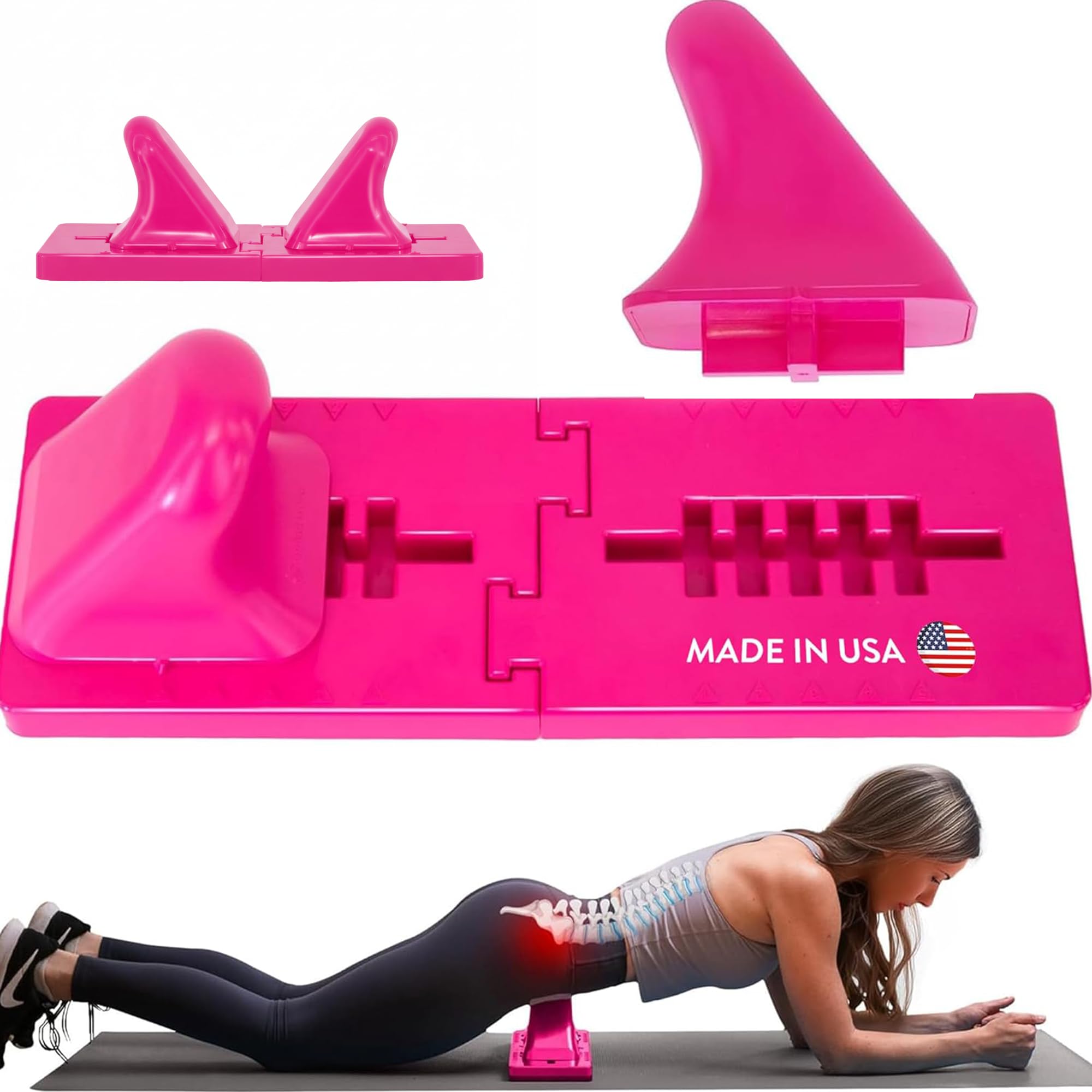 Thrival Wave - Fully Adjustable Psoas, Back and Hip Flexor Muscle Release Tool for Deep Tissue, Trigger Point Massage (Pink) – Made in USA