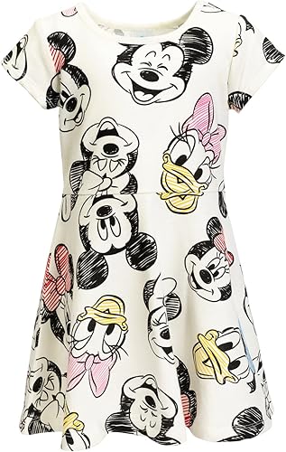 Miniatura 5 de Disney Princesa Frozen Minnie Mouse Moana Mulan La Sirenita Cenicienta Skater Vestido con coletero para bebé a niño grande