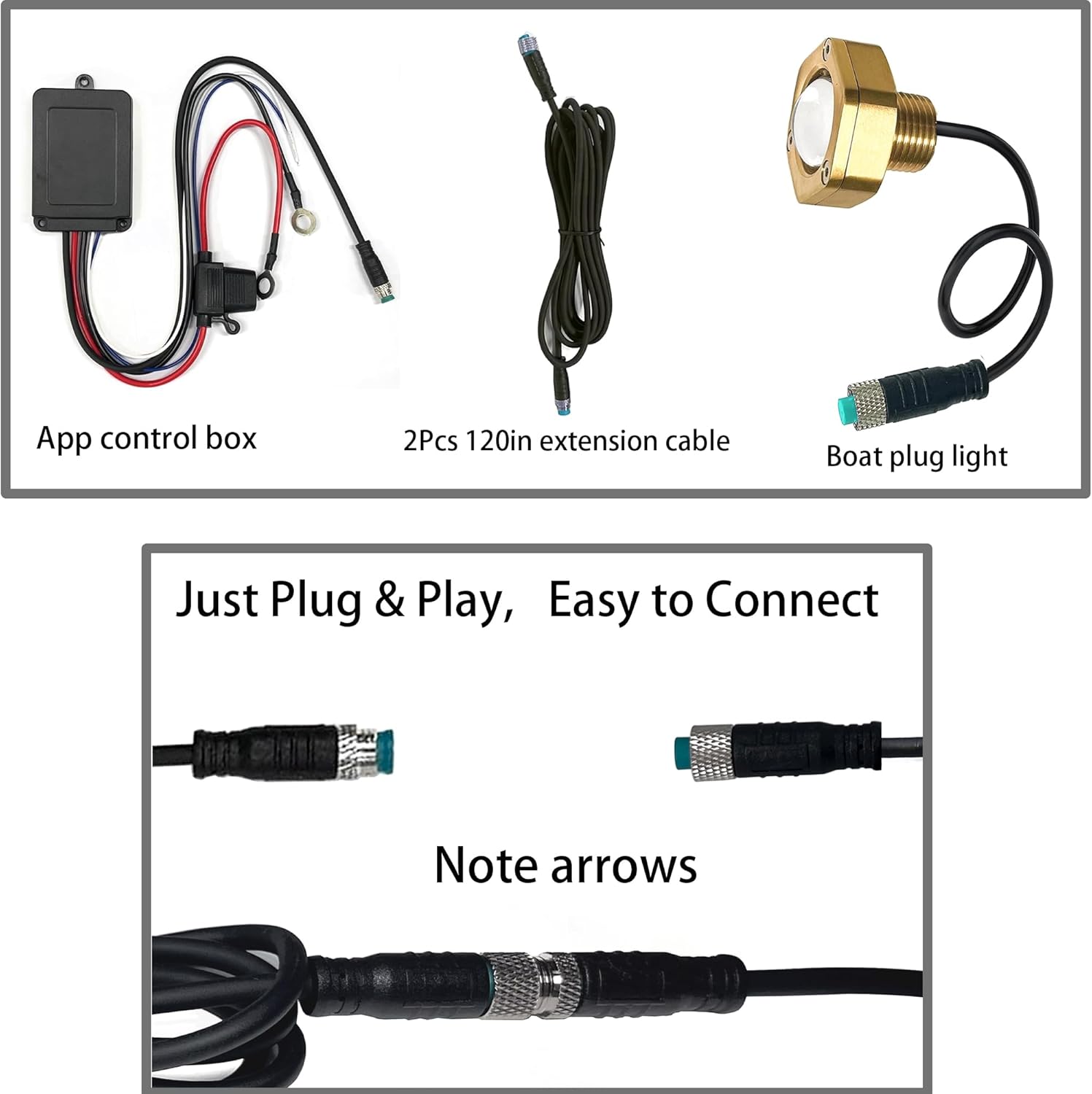 2Pcs RGBW Standard 1/2" NPT Boat Drain Plug Light with APP RF Remote Control,Underwater LED Boat Light,40W 4100LM IP68 Waterproof Smart Cooling System for Yachts,Kayaks,Docks