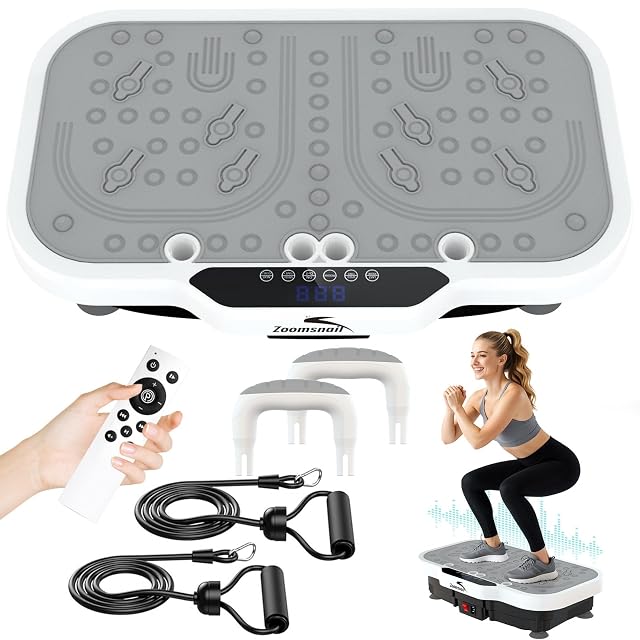 Vibration Plate Exercise Machine 8000 Vibrations min Adjustable Fitness Platform 400 Lbs Capacity Whole Body Workout Extra Large