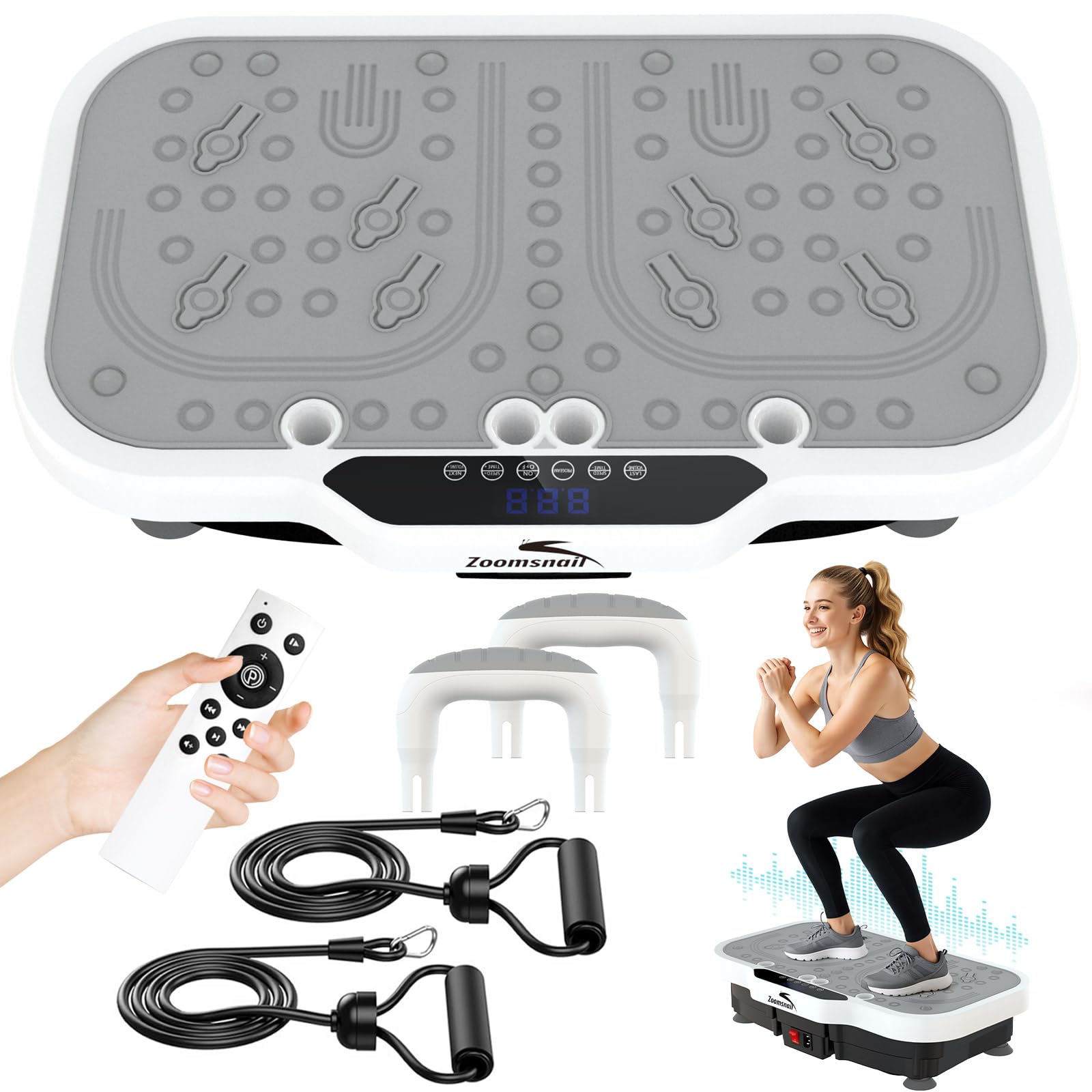 Vibration Plate Exercise Machine 8000 Vibrations min Adjustable Fitness Platform 400 Lbs Capacity Whole Body Workout Extra Large