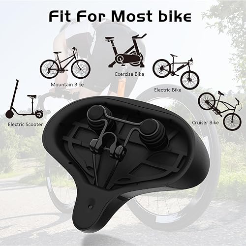 Vista 5 de Bicycle Seat, Bike Seat for Women Men Extra Comfort Wide, Oversized Comfortable Seats Saddle for Peloton Bikes, Fit for Exercise Bikes, Electric