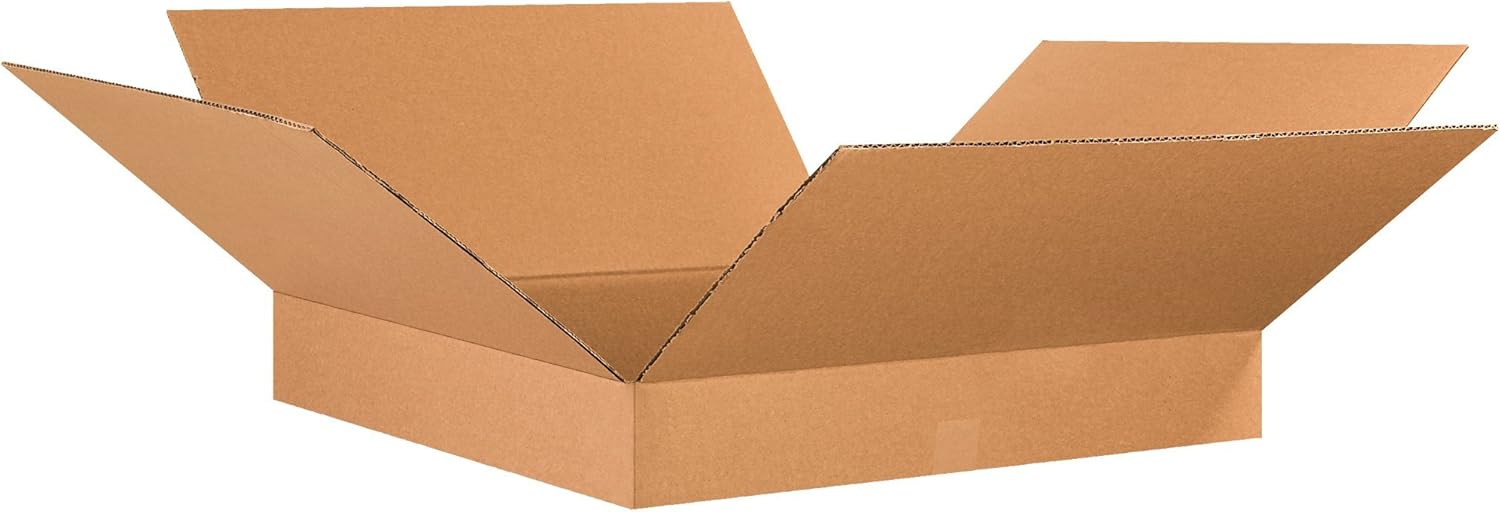 PARTNERS BRAND 26x26x4 Flat Corrugated Boxes, Flat, 26L x 26W x 4H, Pack of 15 | Shipping, Packaging, Moving, Storage Box for Home or Business, Strong Wholesale Bulk Boxes