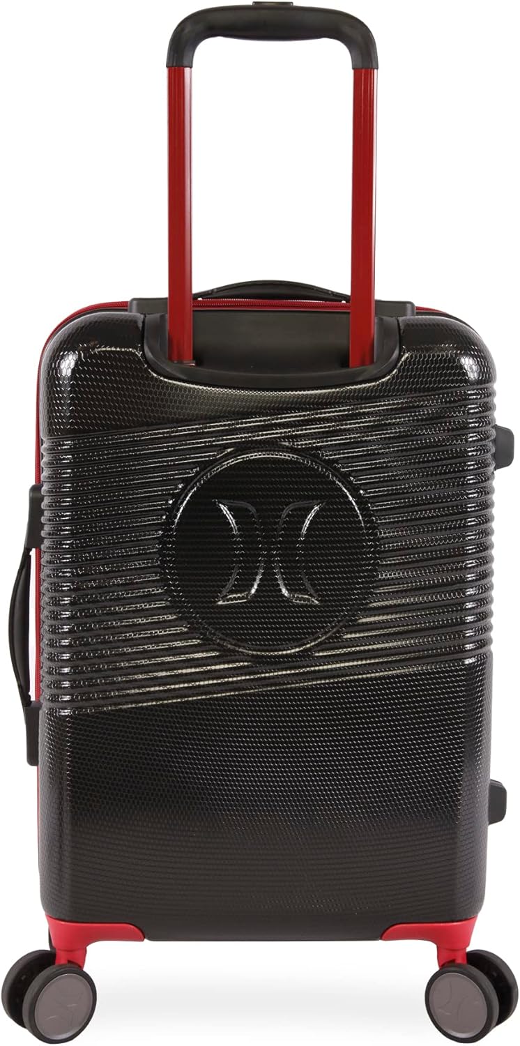review Hurley Looper Hardside Spinner Luggage, Black Red, Carry-On 21-Inch