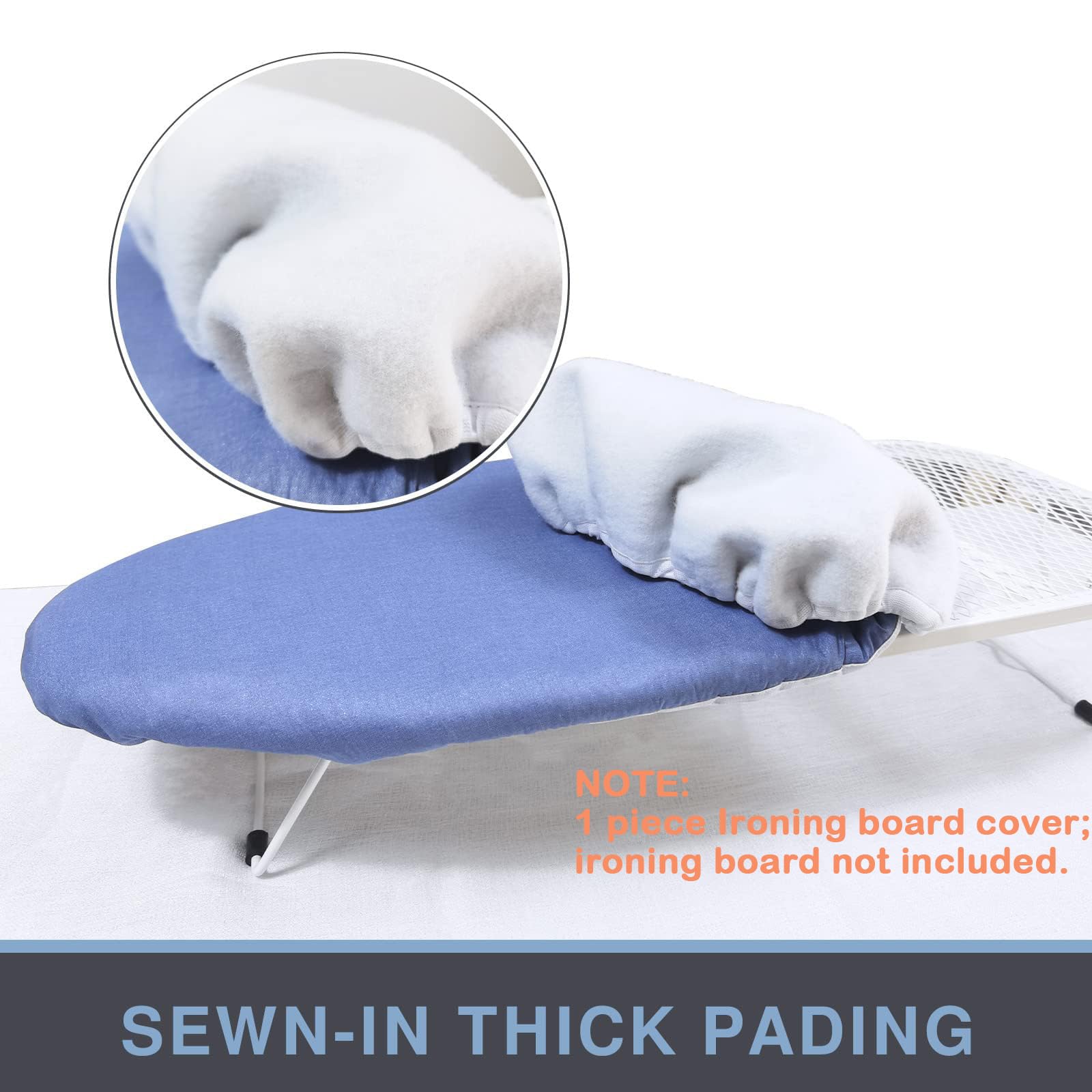 VividPaw Funda y almohadilla para tabla de planchar pequeña de 12,5 x 30 pulgadas, borde elástico, revestimiento de silicona, resistente a la quemadura, funda acolchada resistente para mini tabla de