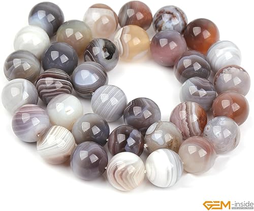 Miniatura 872 de GEM-Inside - Cuentas sueltas de piedra de lava negra natural de 0.315 in para hacer joyas, 15 pulgadas Cordierita de grado A