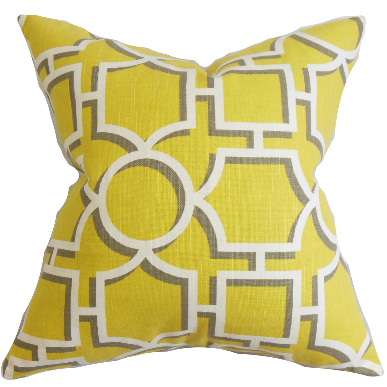 The Pillow Collection Ono Geometric Pillow, Yellow
