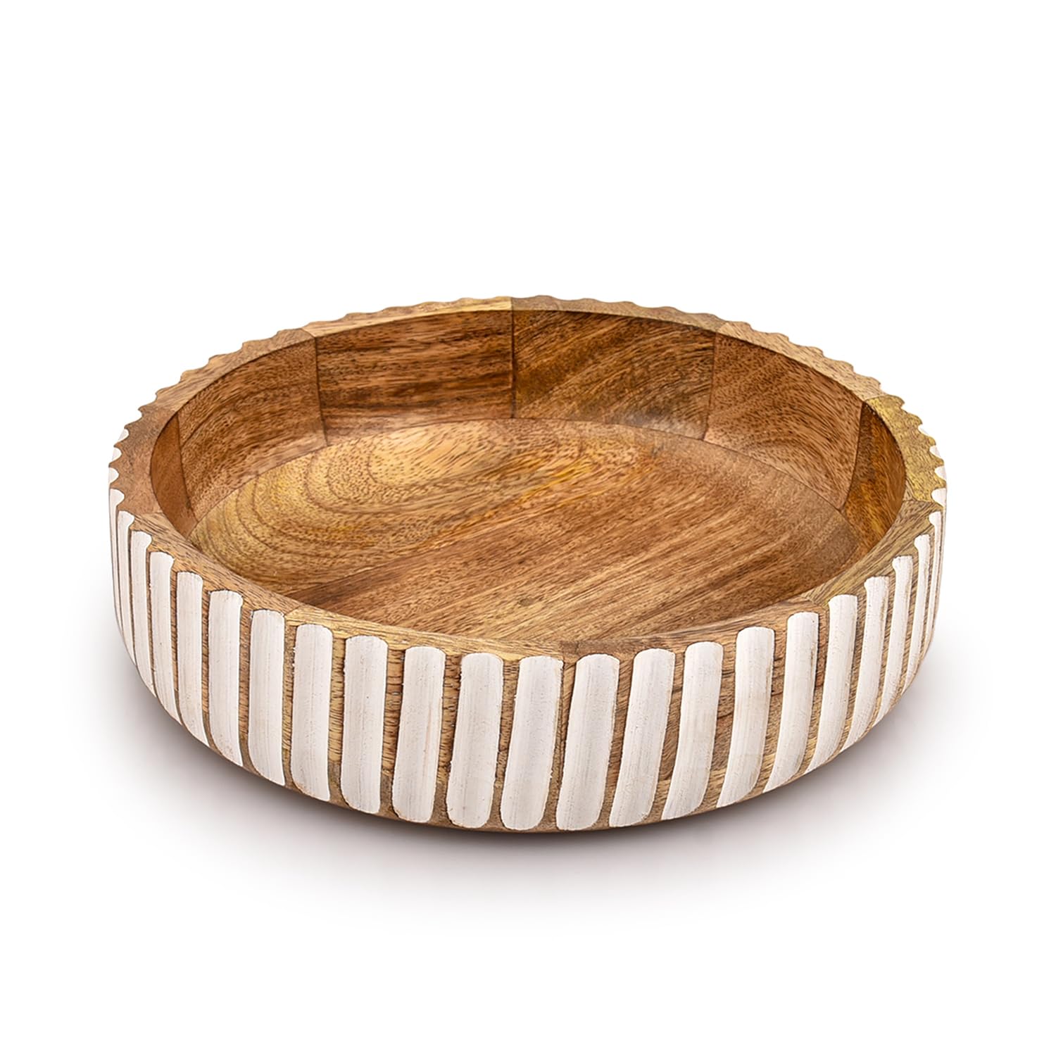 Wooden Fruit Bowl - 10" Farmhouse