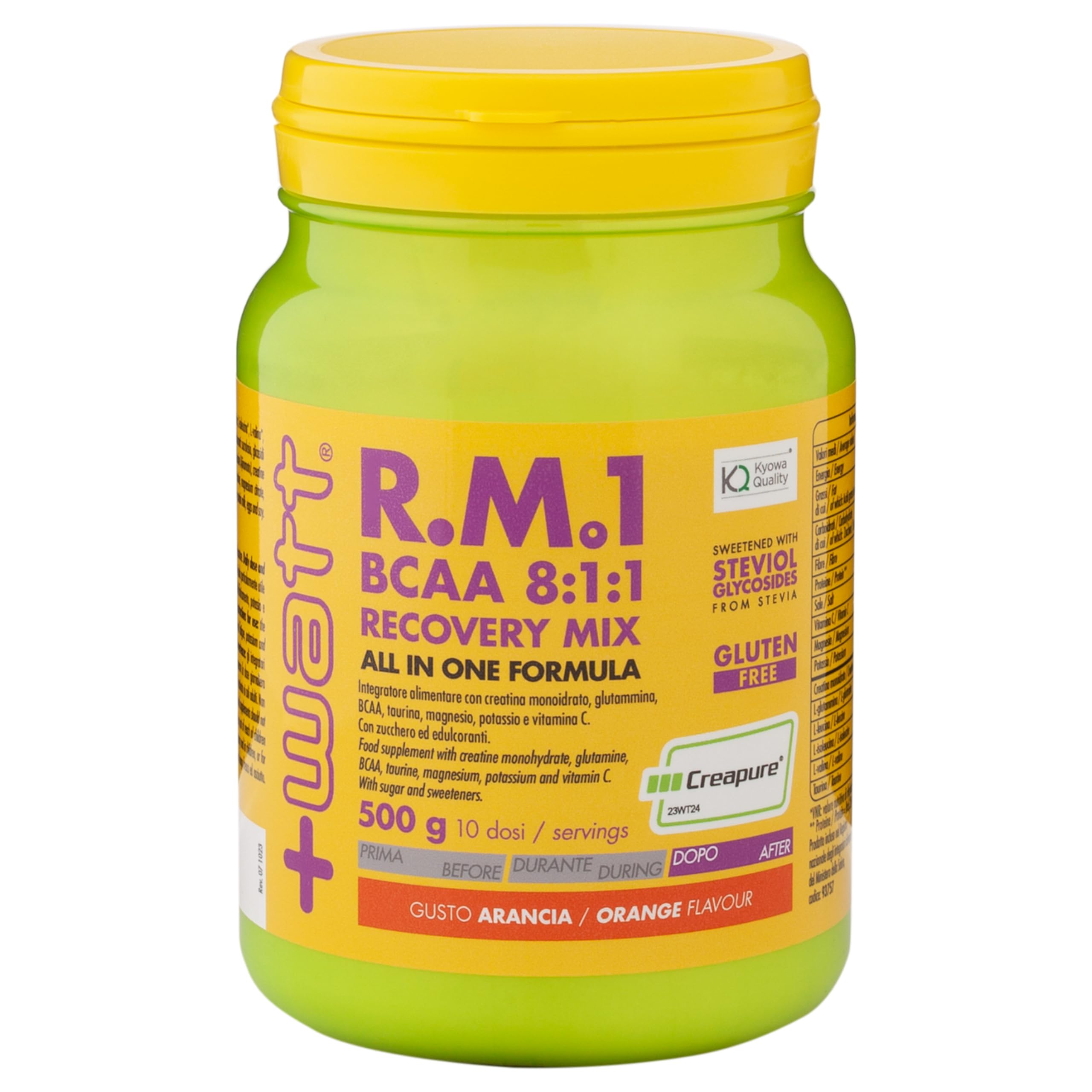 RM1 New Formula (BCAA 8.1.1) - Recovery Mix Post Workout - Formato: 500 g - Gusto Arancia