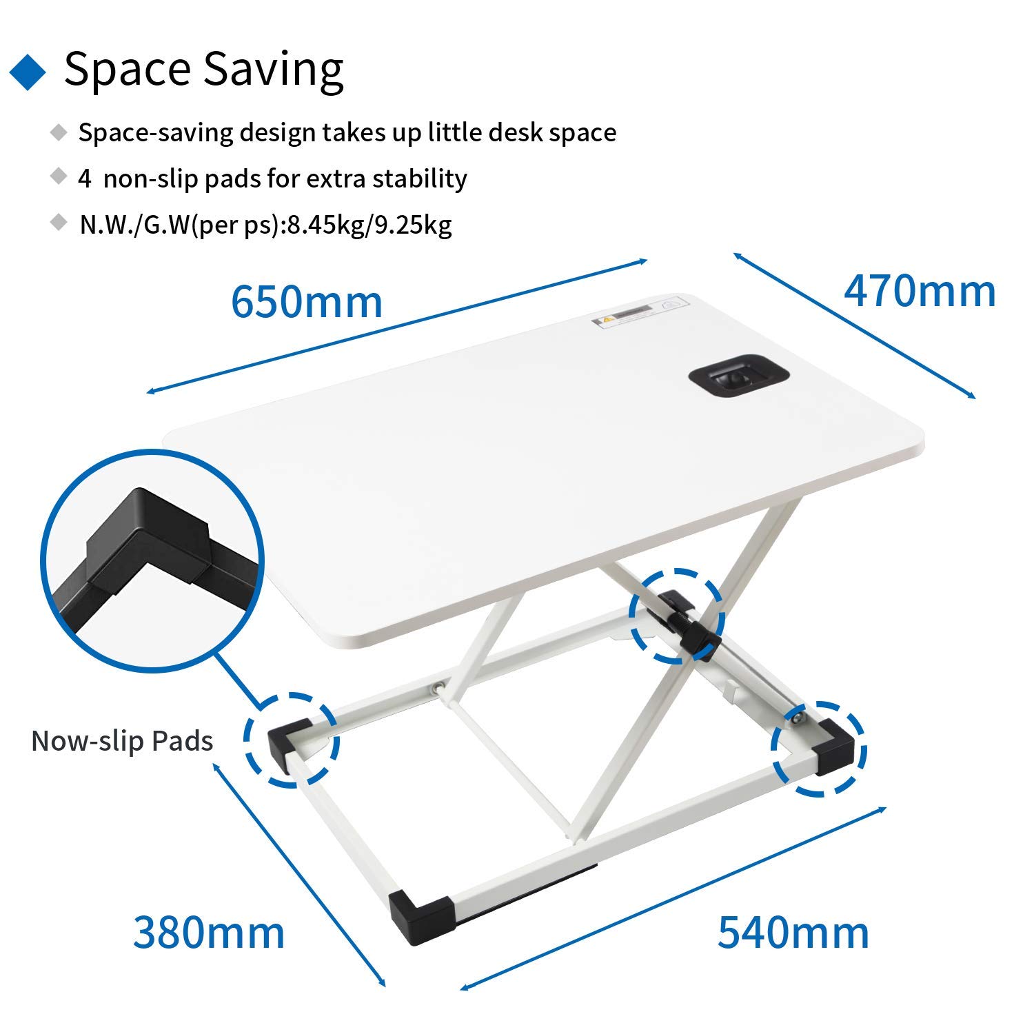 WorkGroup Height Adjustable Desk Converter 25.6Inch Sit Stand Desk