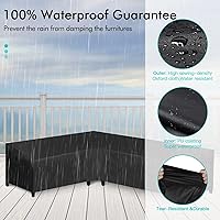 Vista 4 de WLEAFJ Funda de sofá modular para patio en forma de L, impermeable, de alta resistencia para exteriores con ventilación, con orientación a
