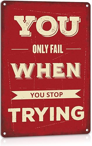 Letreros de metal con cita positiva inspiradora, decoración del hogar con refranes de 8 x 12 pulgadas