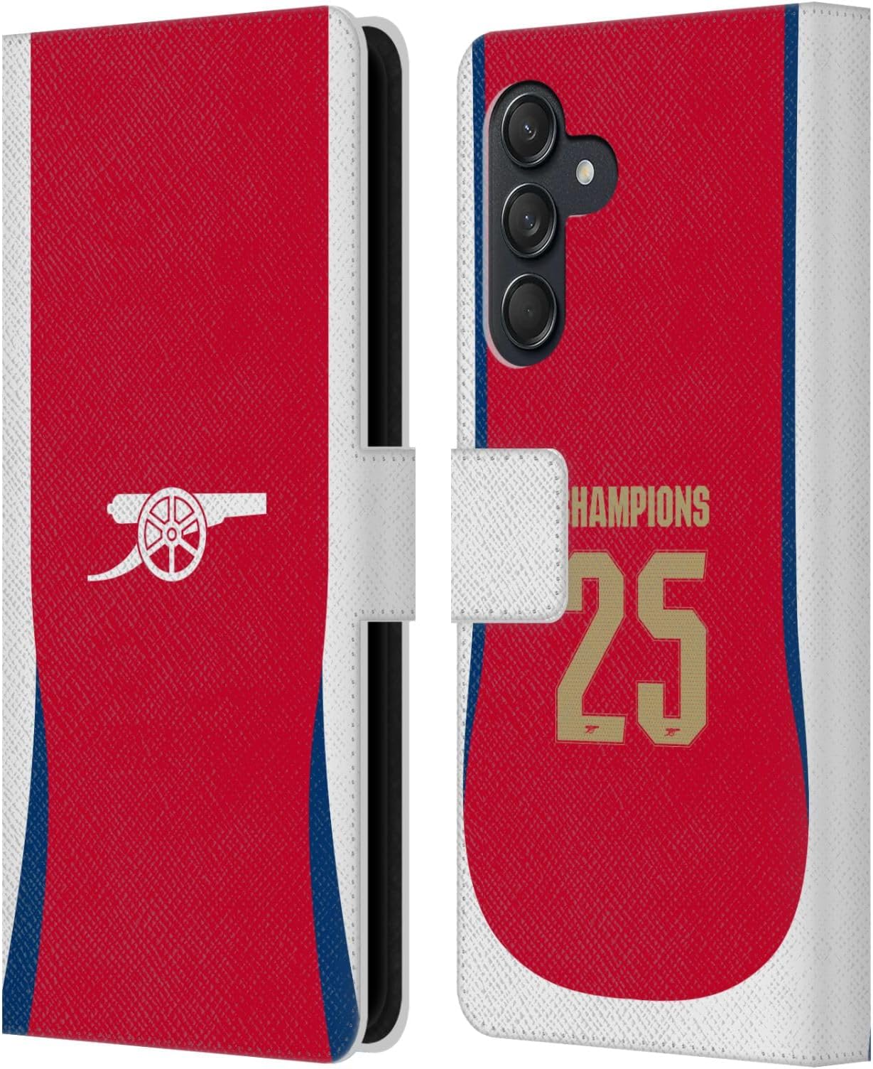 Head Case Designs Officially Licensed Arsenal FC Home 2025 Women's Champions Leather Wallet Case Compatible with Samsung Galaxy M55 5G
