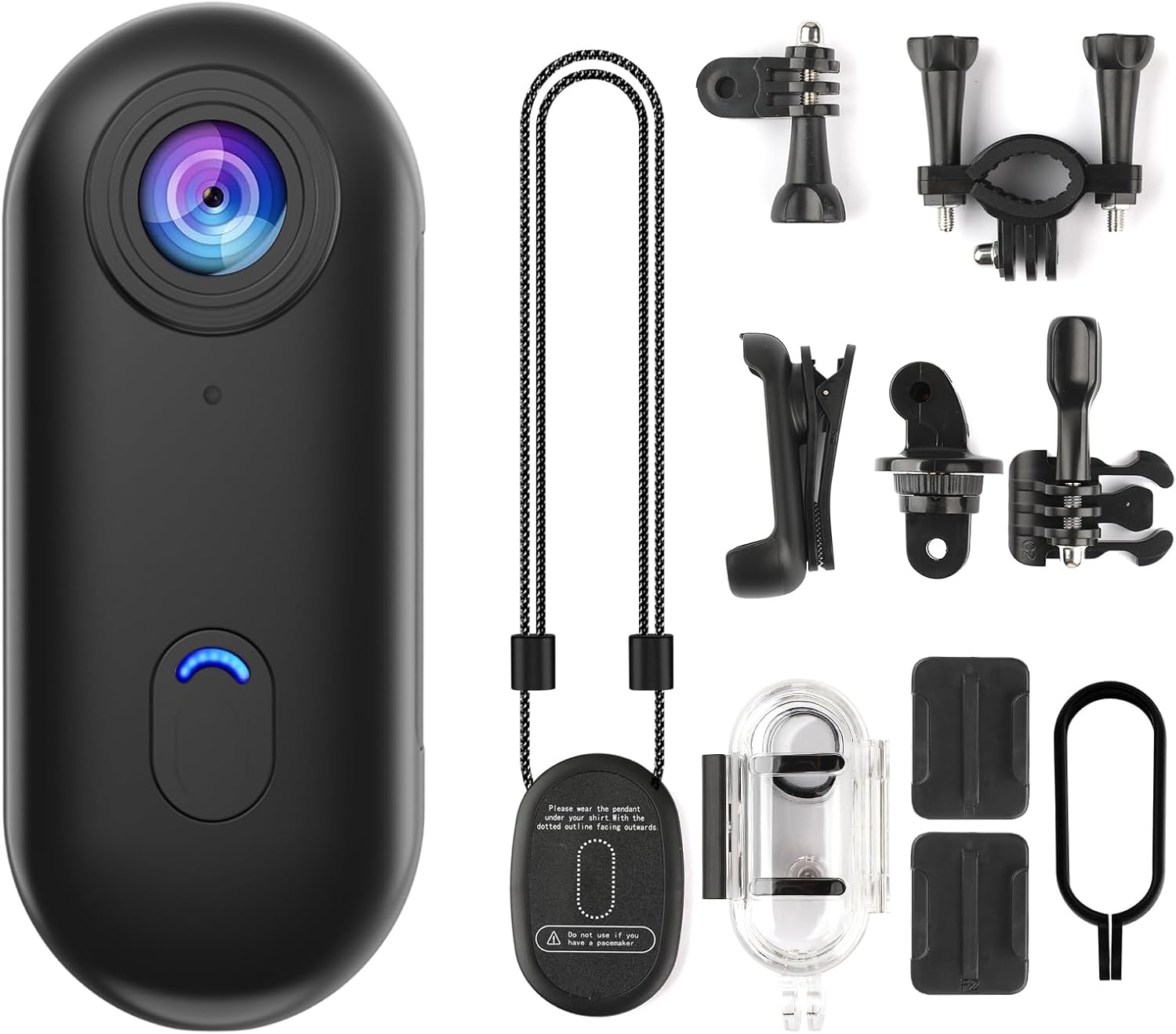 64GB 4K HD Mini Body Camera Body Cam Thumb Sized Wearable Action Camera, Hands Free Body Worn Camcorder with Mount Anywhere for Cycling, Travel, Pet Walking