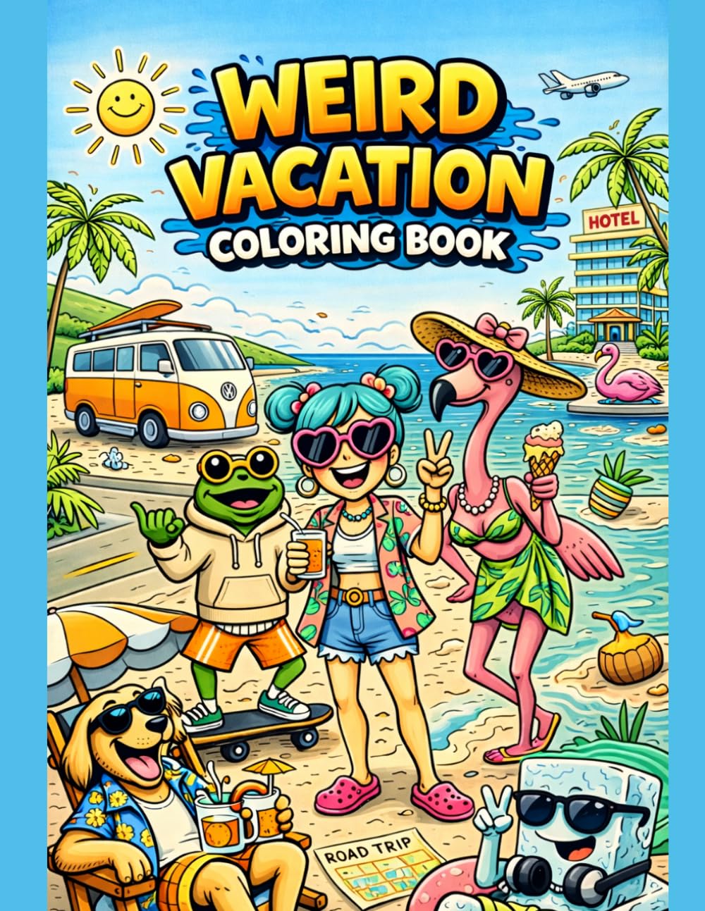 Weird Vacation Coloring Book: Fun and Crazy Travel Adventures with Funny Characters | Relaxing and Creative Coloring Pages