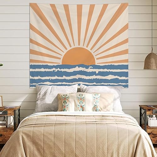 Miniatura 4 de Atrippy Tapiz de pared bohemio hippie para dormitorio, estético, bohemio retro de los años 70, tapices colgantes, póster de arte vintage indio con