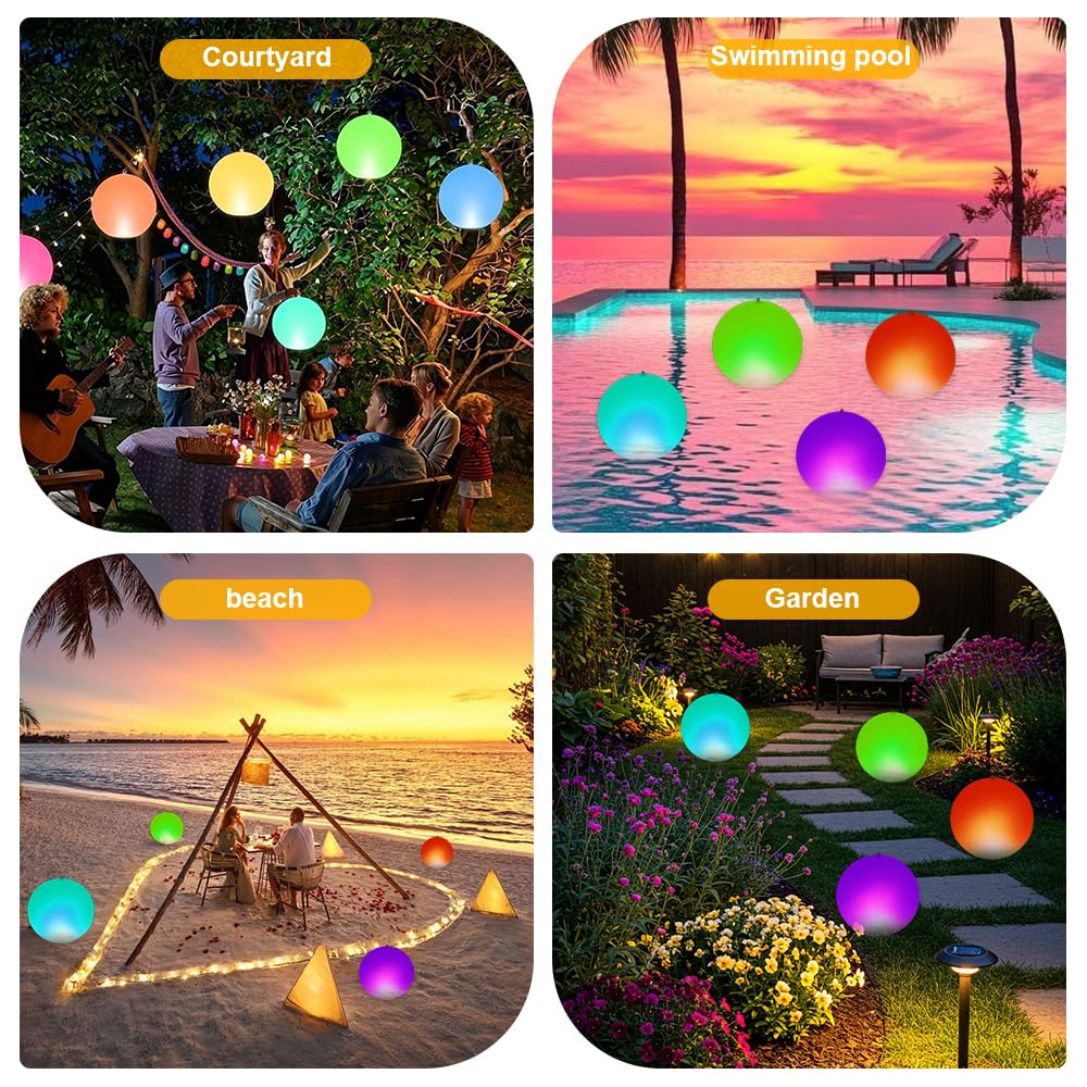 2 luci galleggianti a energia solare per piscina, impermeabilità IP68, 16 RGB che cambia colore, per esterni, giardino, prato, patio