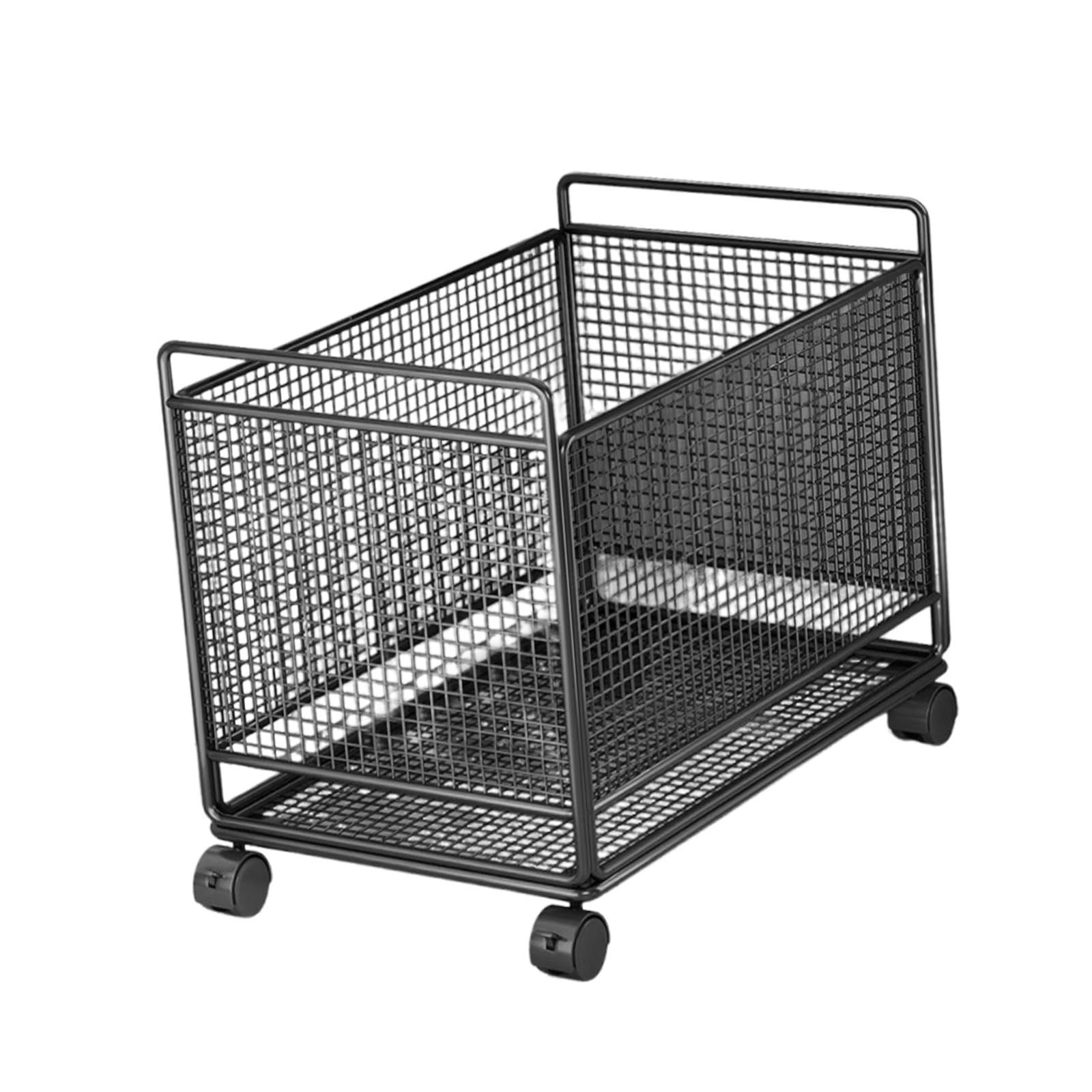 rockible Cesta de Lavandería con Ruedas de Alambre de Metal, Práctica Cesta de Almacenamiento para Ropa Sucia, Ideal para La Entrada del Hogar Y El Dormitorio, Negro, L