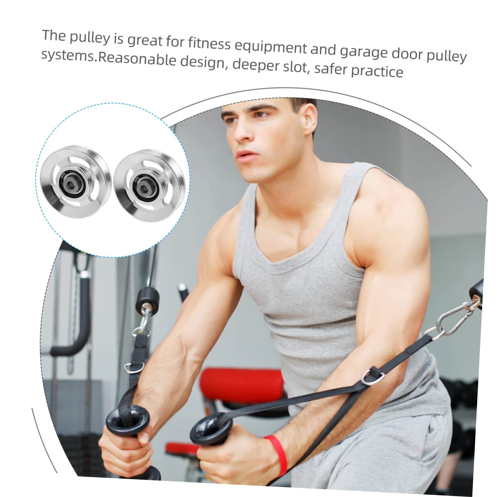 Carrucola per Cavi Fitness in Lega di Alluminio, 2 Pezzi, Resistente all Usura, Movimento Fluido, Facile da Installare per Allenamento